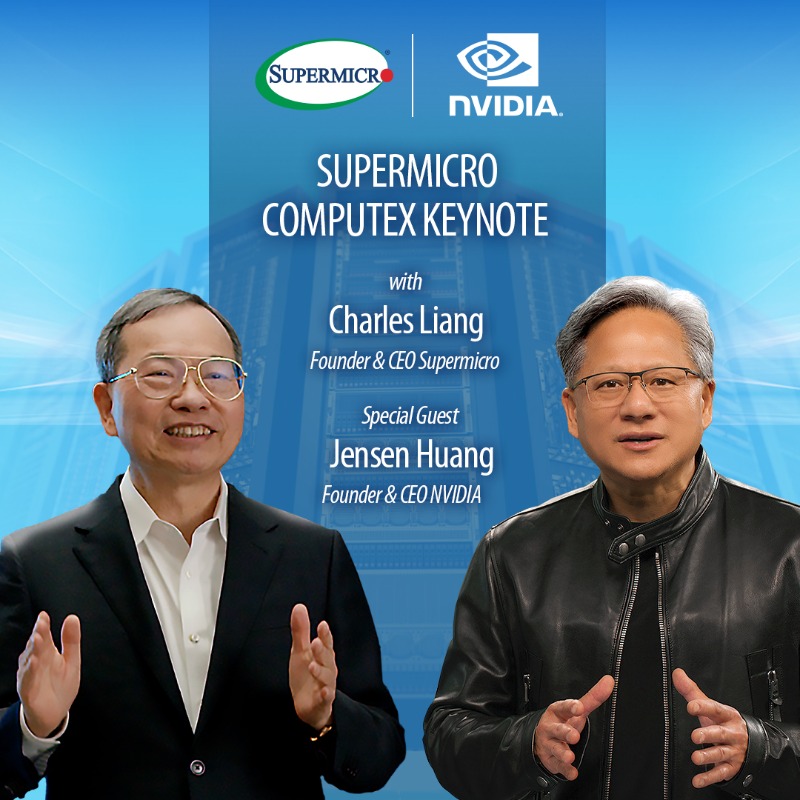 Supermicro on X: "Watch Supermicro CEO, Charles Liang's #COMPUTEX keynote  to discover how we are advancing the future of #AI through green computing  and our Total IT Solutions, featuring special guest NVIDIA