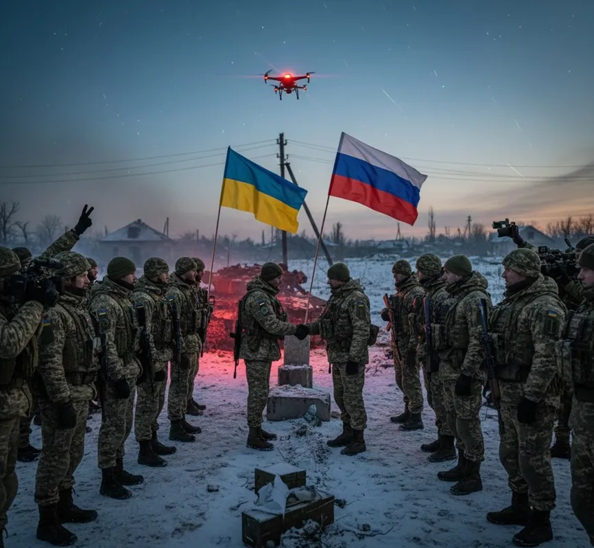 (Image: Google Gemini's conception of a Russia-Ukraine ceasefire)