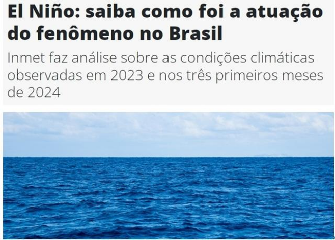 厄爾尼諾現象導致的巴西氣溫影響 圖源：巴西國家氣象研究所官網
