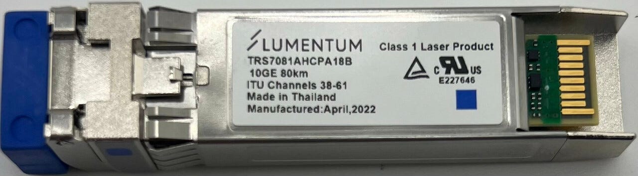 LUMENTUM TRS7081AHCPA18B ENHANCED TUNABLE 10G 80KM OPTICAL TRANSCEIVER |  MDG Sales, LLC