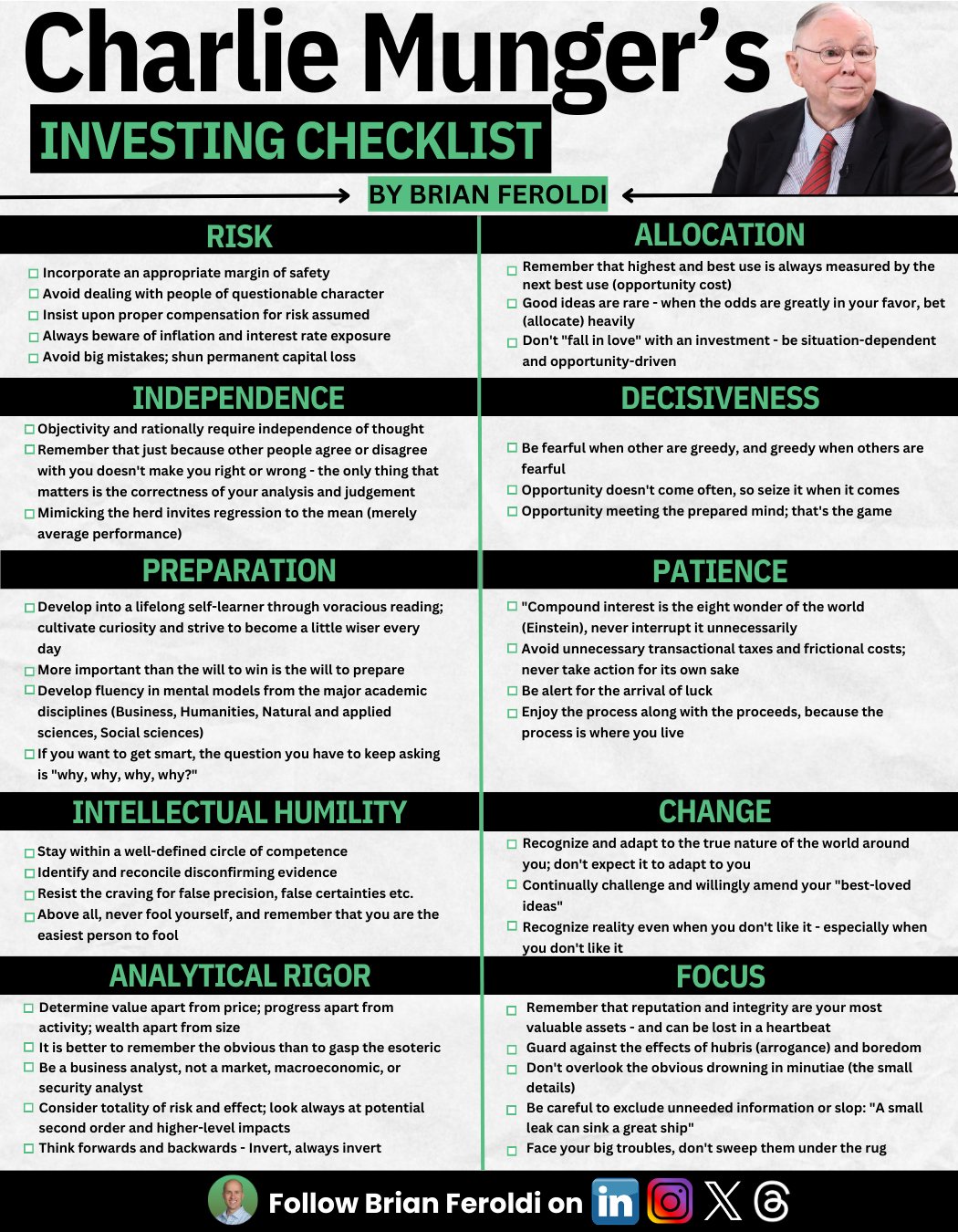 Charlie Munger's investing checklist