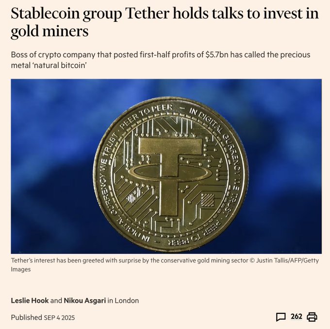 A circular coin-shaped object with a digital circuit pattern and the letter "T" in the center. The design includes text reading "Tether" and "Peer-to-Peer" around the edge, with additional text like "Trust" and "Independence" visible.