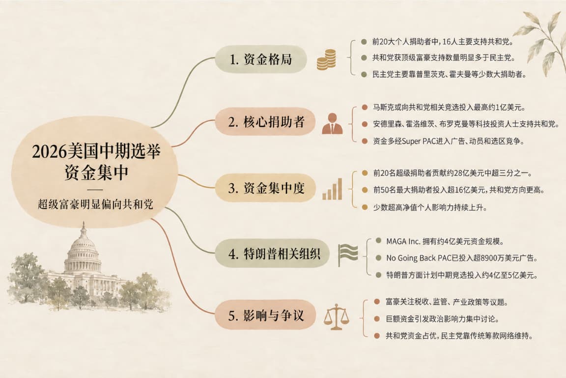 超級富豪資金湧向美國中期選舉，共和黨大獲支持！