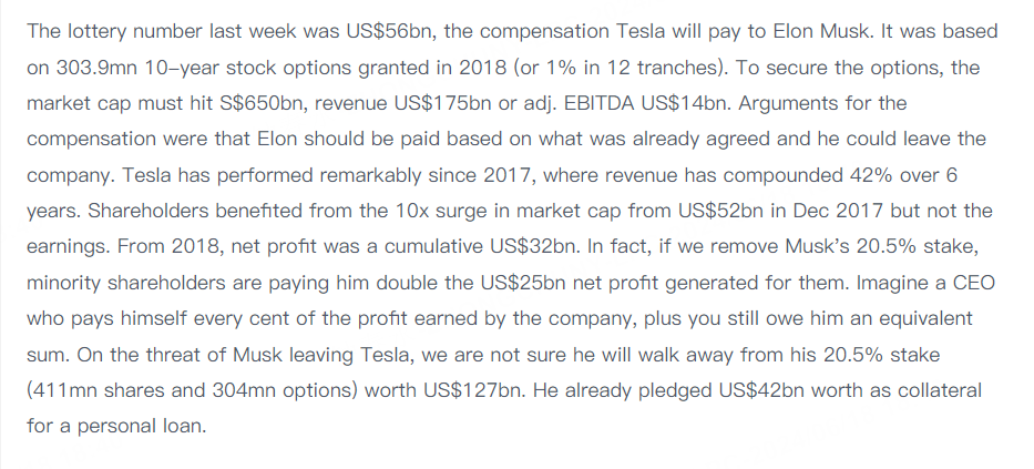 Analysis on Elon Musk's pay plan