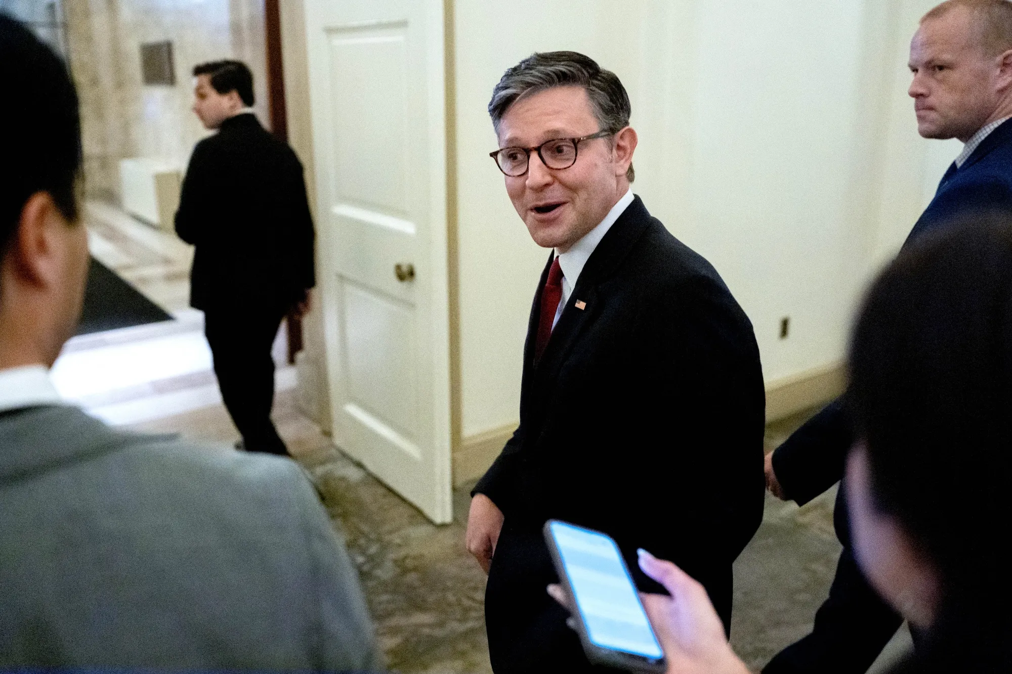 House Speaker Mike Johnson in the Capitol on Wednesday