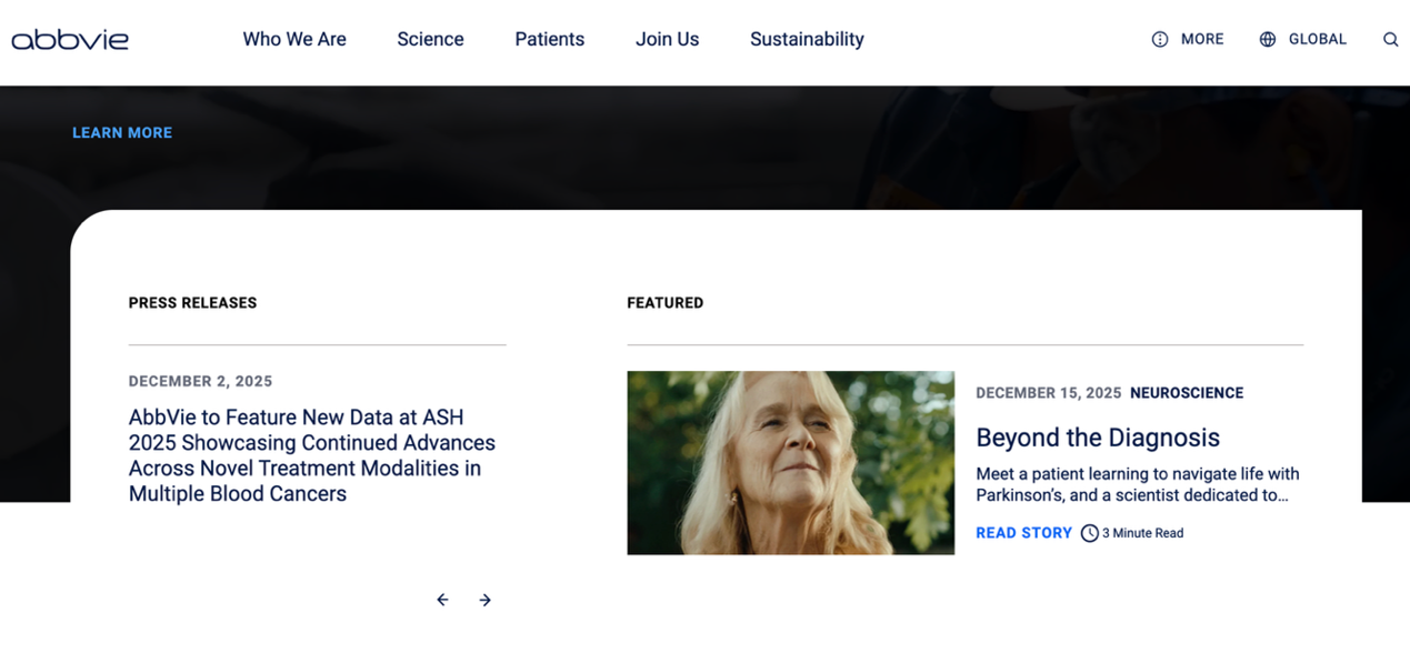 来源：艾伯维官网（abbvie.com）