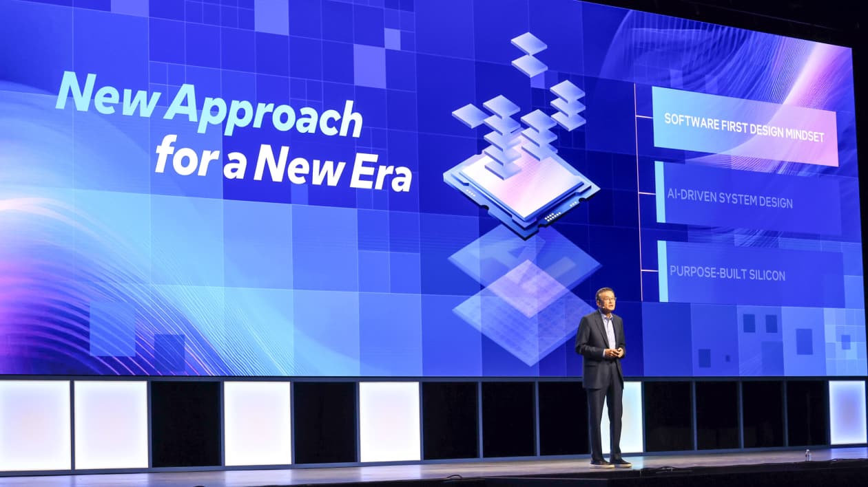 Intel CEO Lip-Bu Tan addresses the Intel Vision 2025 conference last March.