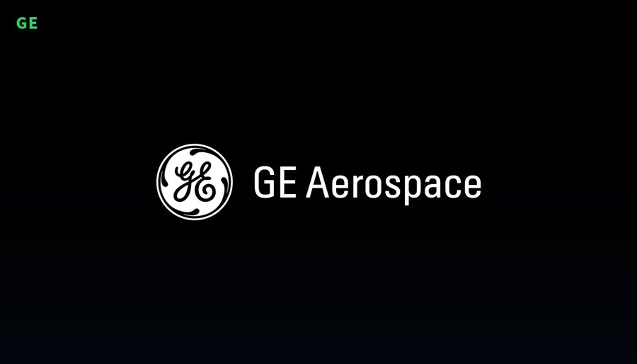 Black background displays GE Aerospace logo with circular white GE emblem and text GE Aerospace below green GE ticker symbol stock price shows 302.85 with -0.03 -0.01 percent change TrendSpider watermark at bottom with date October 21 2025 08:03 AM EDT