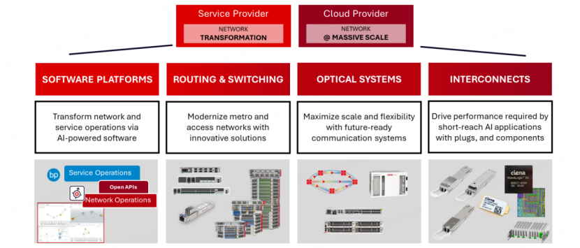 Ciena產品架構 圖源：Ciena官網