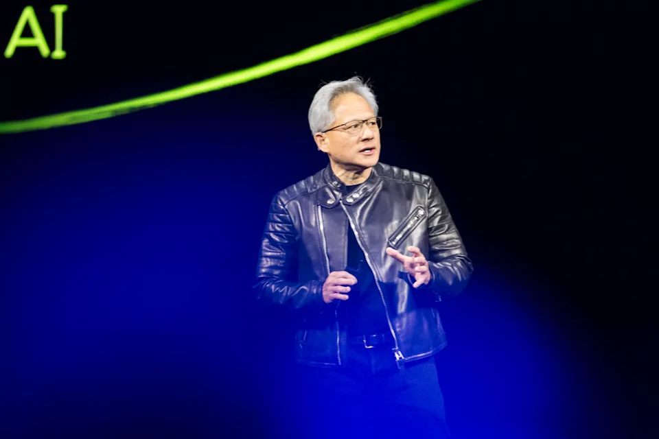 CEO Jensen Huang talks during the keynote address of Nvidia GTC Tuesday, March 18, 2025, in San Jose, Calif. (AP Photo/Nic Coury)