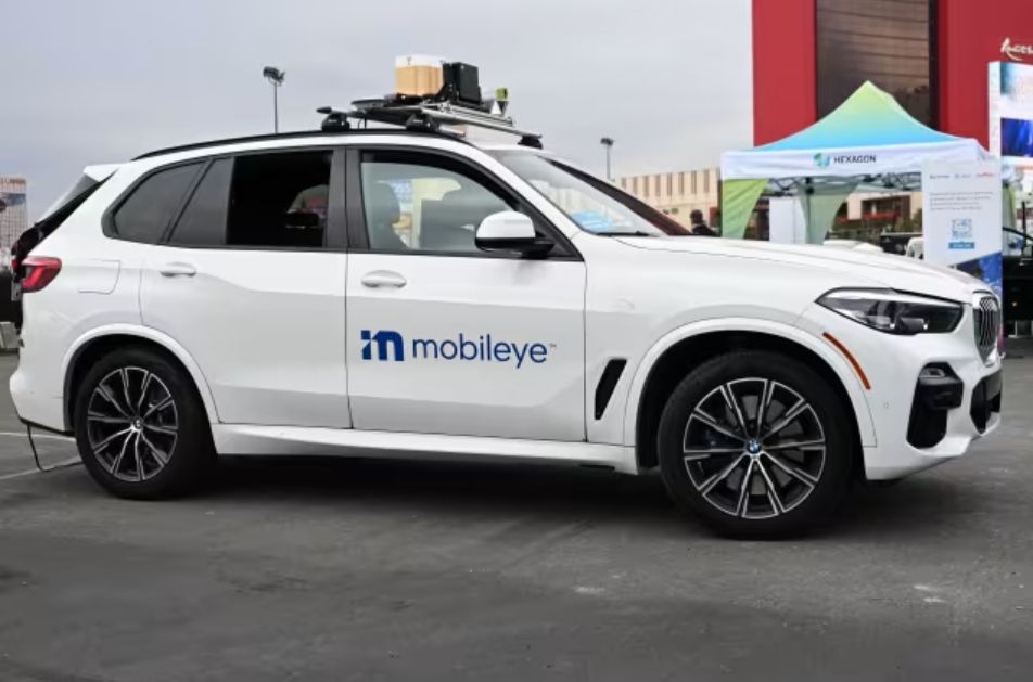 A BMW sport-utility vehicle with Mobileye autonomous technology is shown at the Consumer Electronics Show in Las Vegas in 2023.