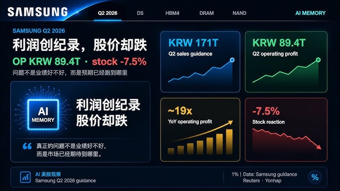 三星利潤創紀錄，股價卻跌：AI內存稅開始見頂了嗎？